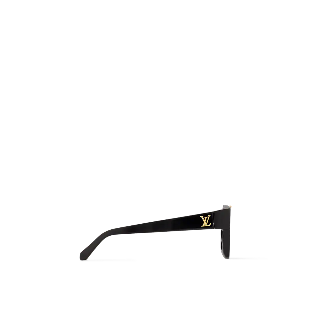 "Luxury LV Gold Accent Square Sunglasses – Bold Black Frame | Unisex For Male And Female  Eyewear"