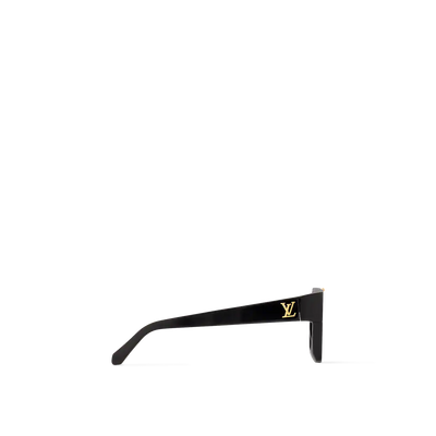 "Luxury LV Gold Accent Square Sunglasses – Bold Black Frame | Unisex For Male And Female  Eyewear"
