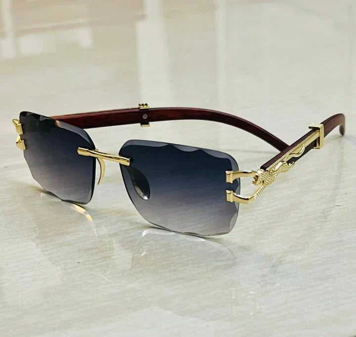 Rimeless Wood Sun Glasses  | A+ Quality