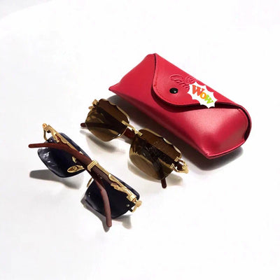 Rimeless Wood Sun Glasses  | A+ Quality