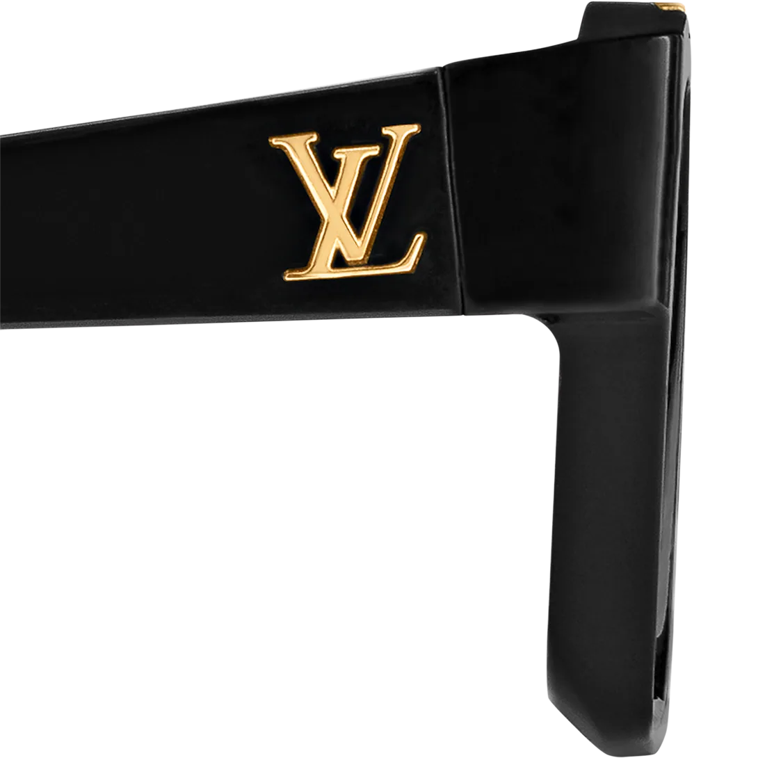 "Luxury LV Gold Accent Square Sunglasses – Bold Black Frame | Unisex For Male And Female  Eyewear"