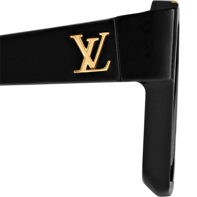 "Luxury LV Gold Accent Square Sunglasses – Bold Black Frame | Unisex For Male And Female  Eyewear"
