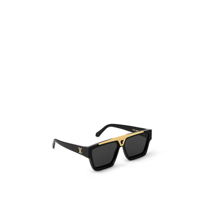 "Luxury LV Gold Accent Square Sunglasses – Bold Black Frame | Unisex For Male And Female  Eyewear"