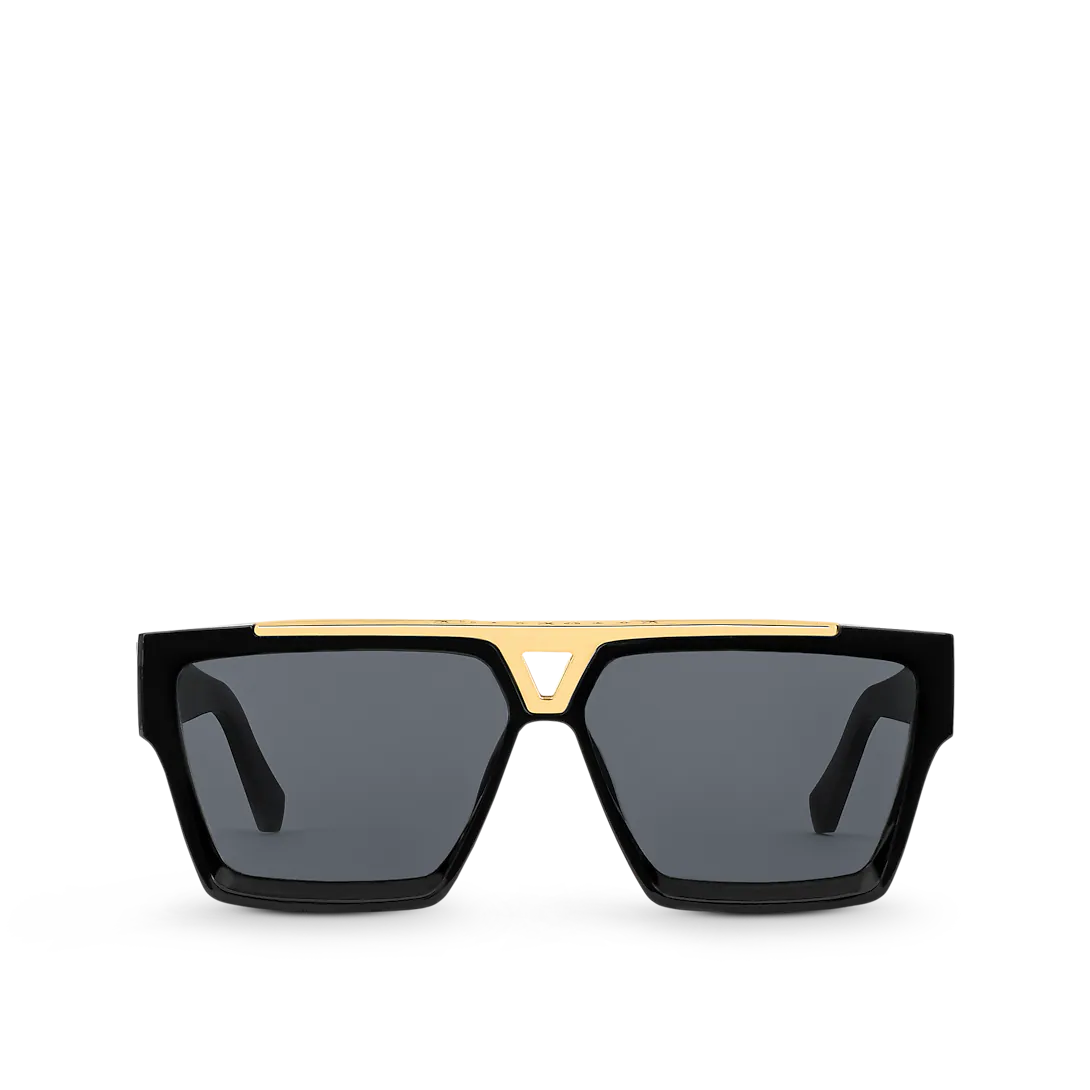 "Luxury LV Gold Accent Square Sunglasses – Bold Black Frame | Unisex For Male And Female  Eyewear"