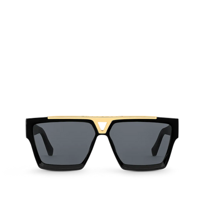 "Luxury LV Gold Accent Square Sunglasses – Bold Black Frame | Unisex For Male And Female  Eyewear"