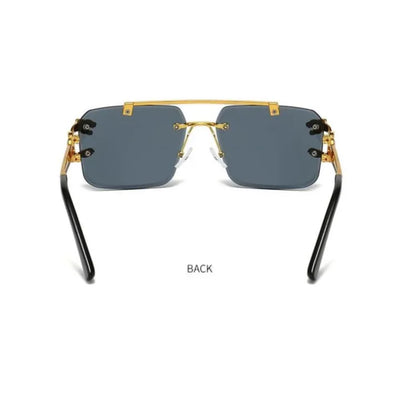 Luxury Panther Rimless Sunglasses – Gold Frame with Black Lens (Unisex)Men & Women